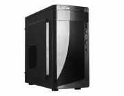 HPC D-06  mATX Case, (500W, 24 pin, 1x 8pin(4+4), 2xSATA, 2xIDE, 12cm fan), 2xUSB2.0 / HD Audio, Shiny Black